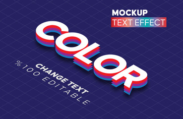 colorful Isometric 3D Text Effect full editable