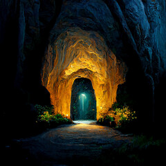 tunnel in the cave