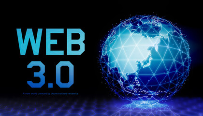 Web 3.0 concept banner illustration
