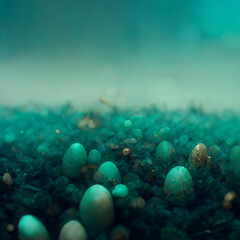 Poster - underwater scene with coral reef