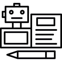 Wall Mural - Bots Copywriting Icon