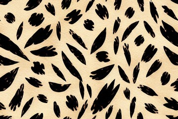 Wall Mural - Seamless leopard pattern, hand drawing animal print, watercolor background leopard texture