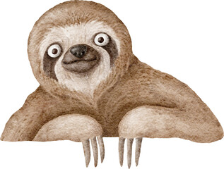 Aufkleber - Sloth character portrait
