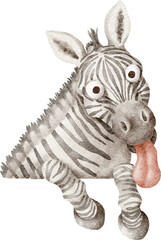 Aufkleber - Zebra animal character portrait