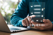 © Thapana_Studio - Smart Digital Customer Service Application AI Chatbot, Artificial Intelligence Chatbot Automatically respond to online messages to help customers, virtual assistants on smartphone mobile applications.
