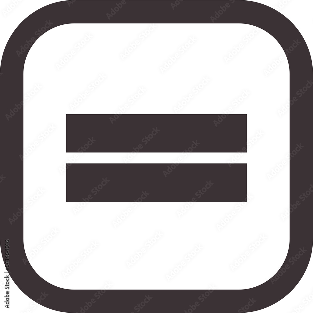 Equal Vector Mathematics Symbol, Calculator icon, Basic Mathematical Equal symbol on white background, black Equal sign PNG