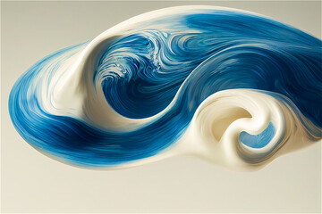 Wall Mural - Blue white flowing background