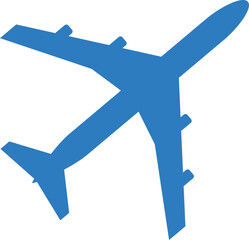 Sticker - Blue plane icon. Airport symbol. Flight sign