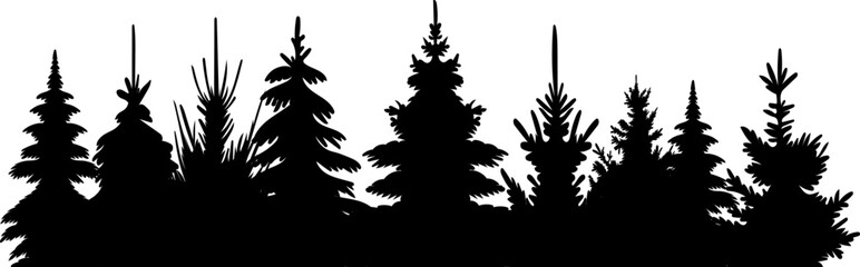 forest black silhouette design isolated vector