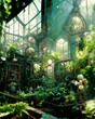Overgrown greenhouse