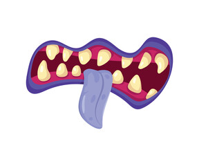 Wall Mural - Funny cartoon mouth of monster.