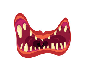 Wall Mural - Funny cartoon mouth of monster.