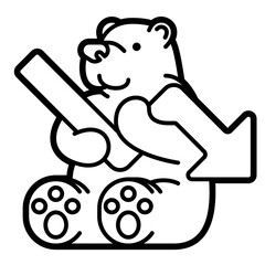 Sticker - bear line icon