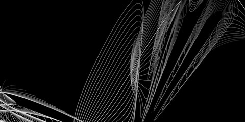 Modern black background with white lines design
