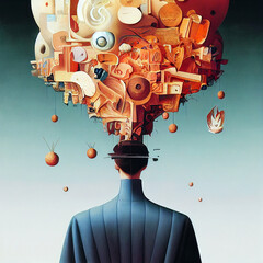 surreal portrait of a creative person