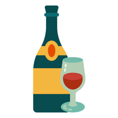 Sticker - champagne flat icon