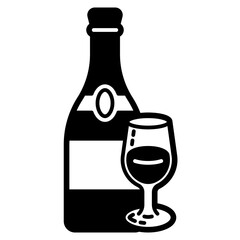 Sticker - champagne glyph icon