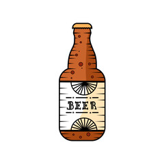 Wall Mural - Isolated beer bottle Oktoberfest season Vector