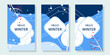 set of blue, white abstract backgrounds. nature , winter theme. use for backgroud, banner, flyer, brochure, invitation, greeting card, social media stories. flat, simple style