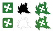 Illustrazione vettoriale silhouette Lombardia, stemma effigie simbolo bandiera a colori

