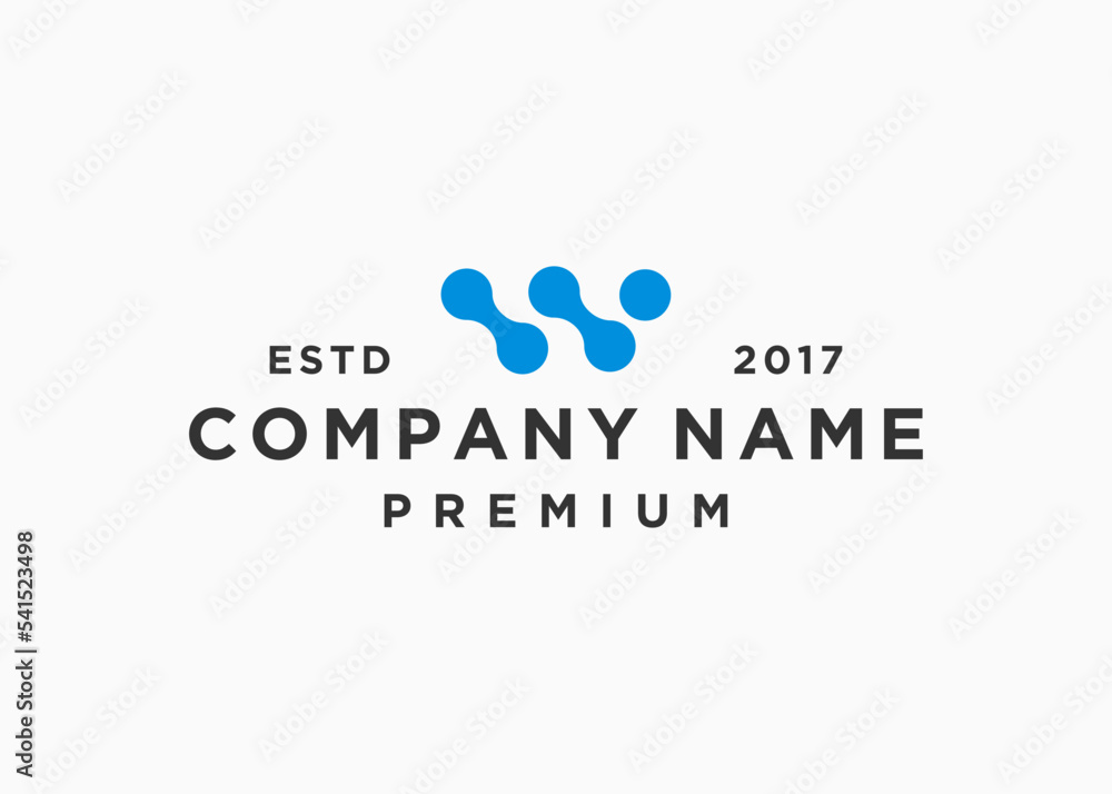 letter w tech logo design vector illustration template Stock Vector ...