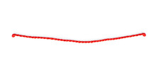 Thin Red String Or Rope With Knots Isolated On White