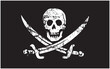 © Marty's Art - classic jolly roger pirate flag distressed