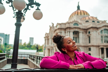 beautiful black girl traveling alone