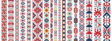 Collection Of Seamless Patterns With Uzbek Motifs. Classic Geometric Textures For Carpets. Vector Illustration.