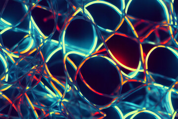 Wall Mural - Abstract Neon Pattern inspired by an argyle pattern. 