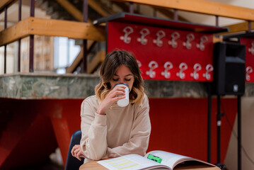 Wall Mural - Drinking coffee