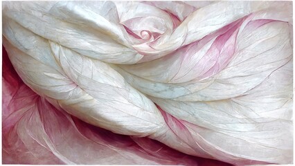 Wall Mural - Pink and white silk