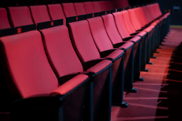 Wall Mural - vacant theater with red seats