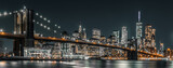 Fototapeta Nowy Jork - brooklyn bridge night exposure