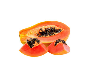 Sticker - Papayas  slice  isolated on transparent png