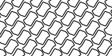 The Tile Is Black Decorative And Hollow Inside. Vector Pattern Of Identical Diagonal Beveled Tiles. Print And Various Stylish Design.