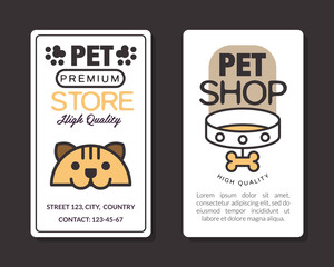 Canvas Print - Pet Premium Shop or Store Banner Design with Logo Vector Template