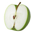 © kaiskynet - Green apple with green leaf and cut slice with seed isolated on transparent background