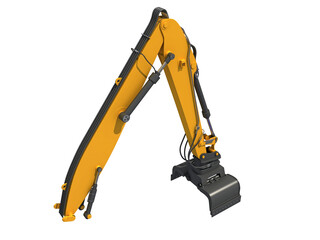 Wall Mural - Backhoe Loader Attachment heavy construction machinery 3D rendering on white background