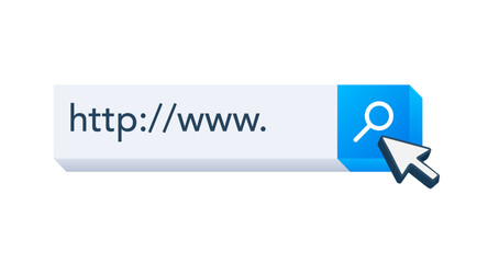 Poster - Search button and click, search Bar for browser. Vector stock illustration