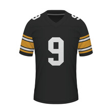 Realistic American Football Shirt Of Pittsburgh, Jersey Template