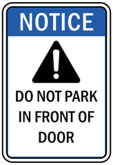 Wall Mural - parking sign and labels no parking in front of fire door