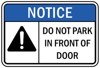 Wall Mural - parking sign and labels no parking in front of fire door