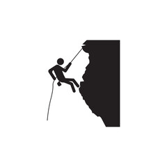 rock climbing icon vector illustration logo