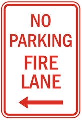 Wall Mural - parking sign and labels fire lane