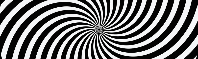 Poster - Illusion spiral vector illustration background, illusion swirl lines vector illustration with a black background.