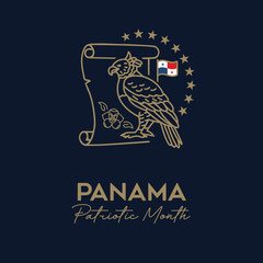 Wall Mural - VECTORS. Banner for Panama Patriotic Month, Independence day and civil holidays. November, national symbols, flag, elegant, formal, lineal