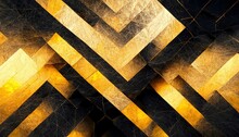 Marble Gold Fractal Textures. Broken Stones. Luxury Abstract Solid Shapes. Black Marble. White Marble, 3d Illustration
