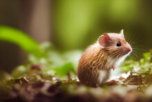 Cute Dormouse In The Wood