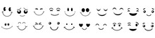 Smiley Face Icon Vector Set. Happy Face Illustration Sign Collection. Laugh Symbol Or Logo.
